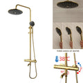 DecorBites™ Gold Plated Thermostatic Shower Faucet Set with 8" Rainfall Head