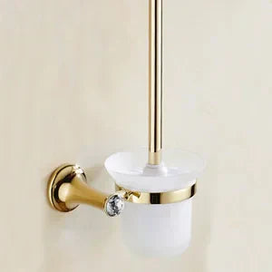 DecorBites™ طقم أدوات حمام ذهبية: رف مناشف، حامل ورق تواليت، قضيب مناشف، خطاف