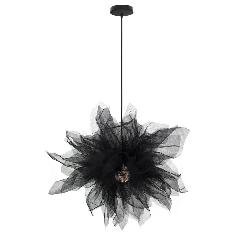 DecorBites™ Gauze Flower Chandeliers: Modern Nordic Mesh Pendant Light for Bedroom, Living, Children's Room