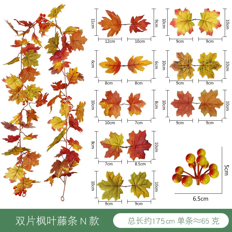 DecorBites™ Harvest Home Décor: Pumpkin, Pine Cone, Maple Leaf, Vine Hanging Decoration