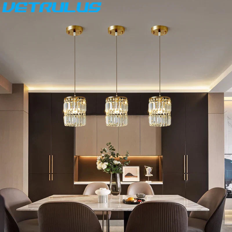 DecorBites™tm Crystal Pendant Light | Modern Chandelier for Dining Table and Kitchen Island