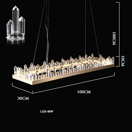 ثريا DecorBites™ الذهبية الكريستالية بإضاءة LED لغرفة الطعام العصرية