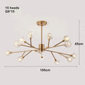 DecorBites™ Crystal LED Chandelier: Modern Nordic Design Copper Ceiling Light Fixture