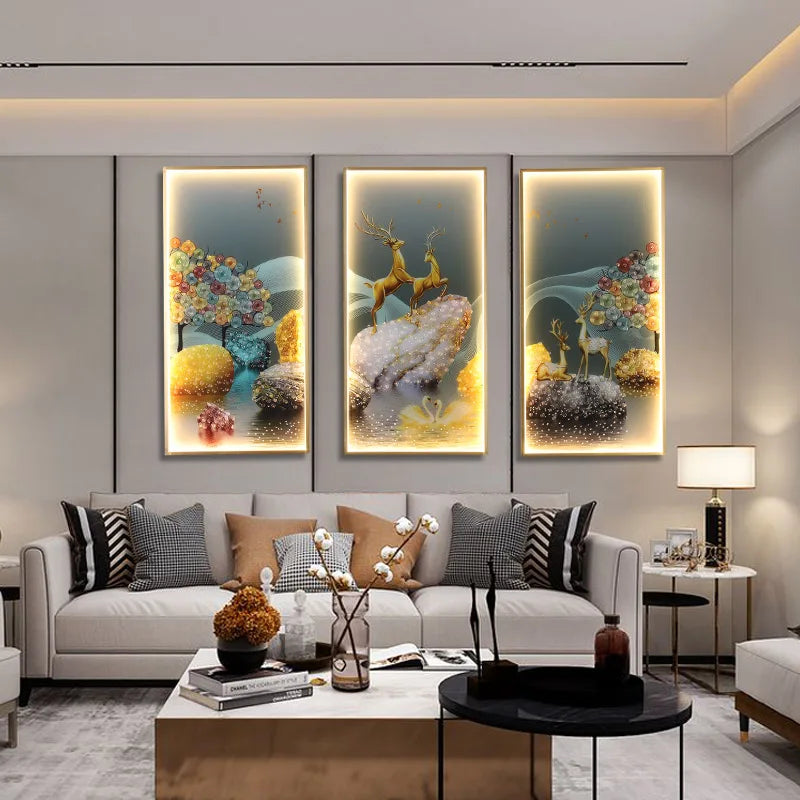 مجموعة أباليك حائط LED بتصميم لوحة طبيعية من DecorBites™