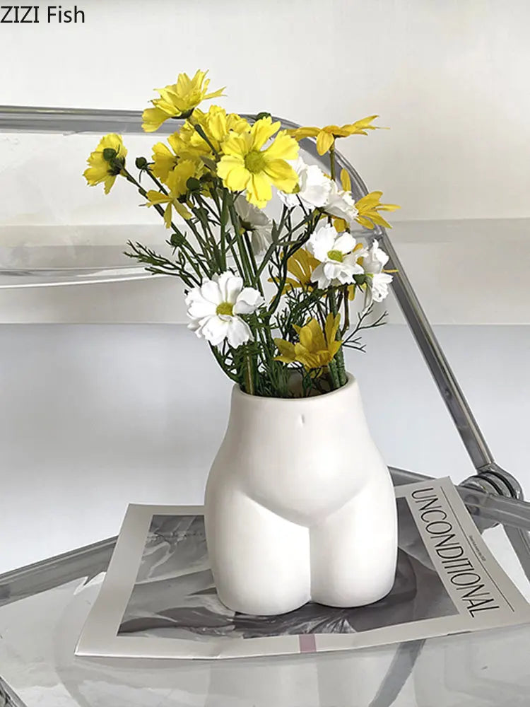 DecorBites™ Abstract Human Body Vase - Ceramic Half-length Home Decoration