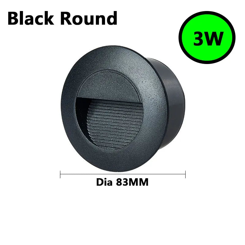 DecorBites™ 3W IP65 Waterproof Embedded Step Lights for Staircase Corridor & Outdoor Walls