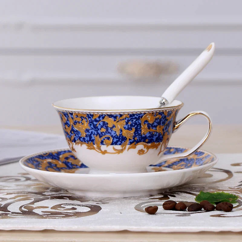 DecorBites™ Elegant Ceramic Tea Cup Set 200ml British Porcelain Coffee Cup