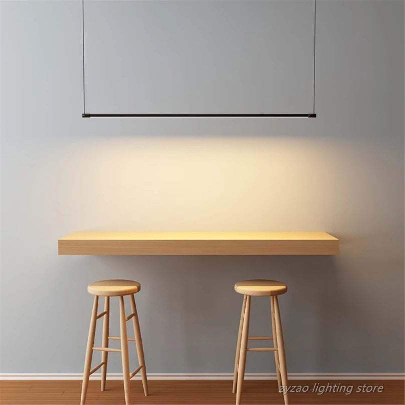Black Linear Metal LED Pendant Light