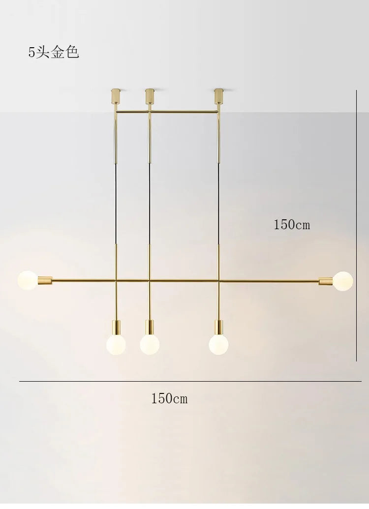 DecorBites™ Black Rose Gold Long Tube Chandelier | Nordic Design for Cafe, Bar & Restaurant