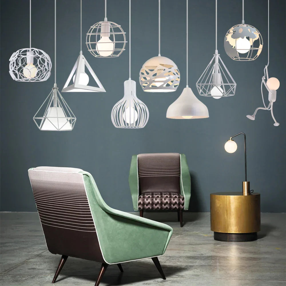 مصابيح معلقة صناعية من DecorBites™: مصابيح LED عصرية معلقة لديكور المنزل وغرفة المعيشة والمطبخ