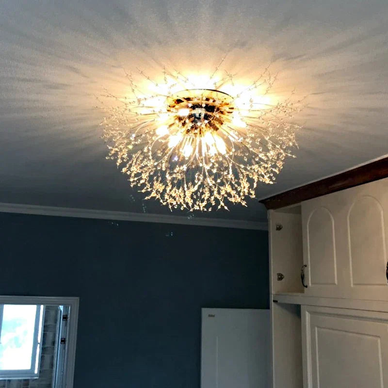 DecorBites™ Dandelion Chandelier: Nordic Minimalist Wrought Iron LED Indoor Light for Living Room