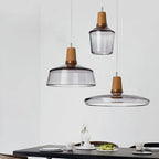 Nordic Glass and Wood Pendant Light