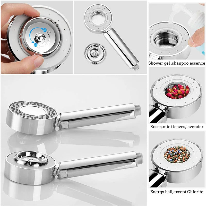 DecorBites™ Double-sided High Pressure Showerhead with Shower Gel Container