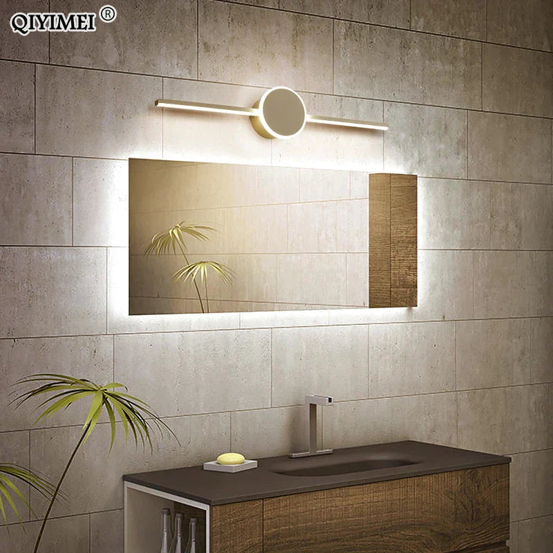 مصابيح حائط LED من DecorBites™ - قاعدة من الحديد والألومنيوم الأبيض/الأسود، غطاء من الأكريليك، مصابيح مرآة