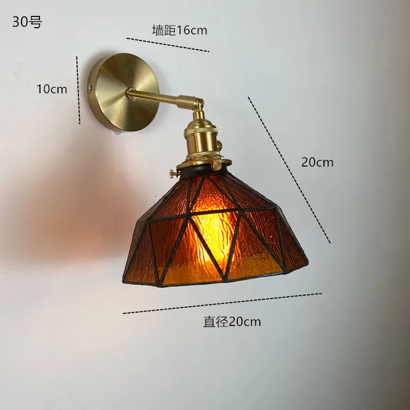 DecorBites™ Clear Glass LED Wall Sconce | Modern Copper Bathroom Mirror Stair Light