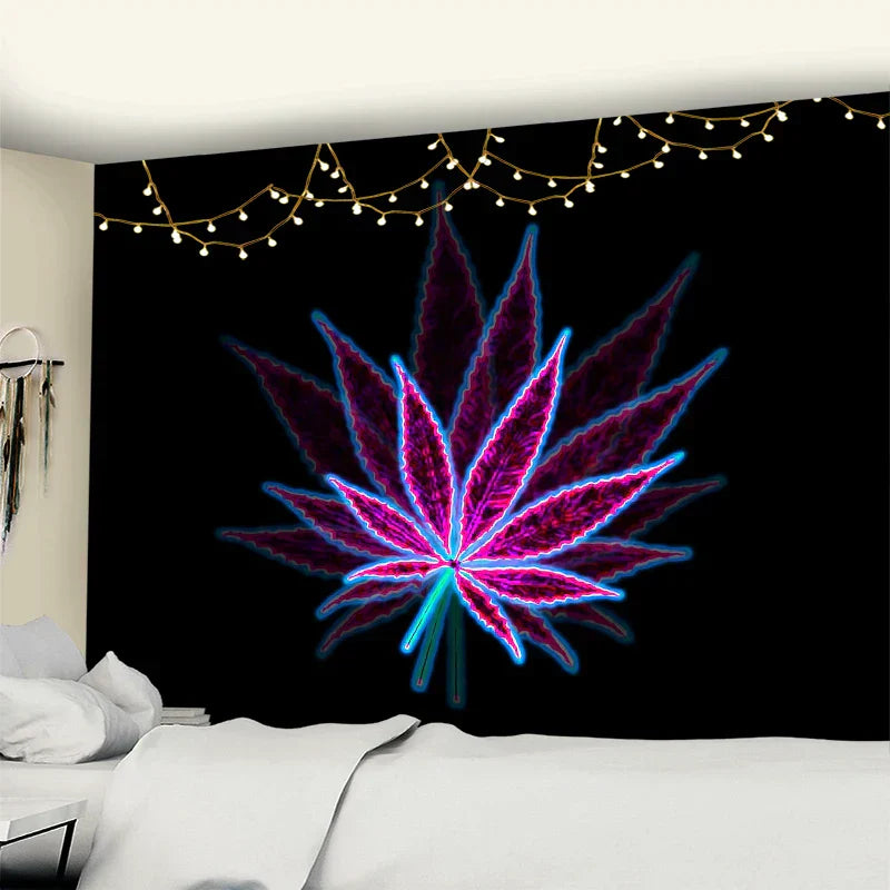 DecorBites™ 3D Printed Maple Leaf Wall Hanging Tapestry for Boho Home Decor