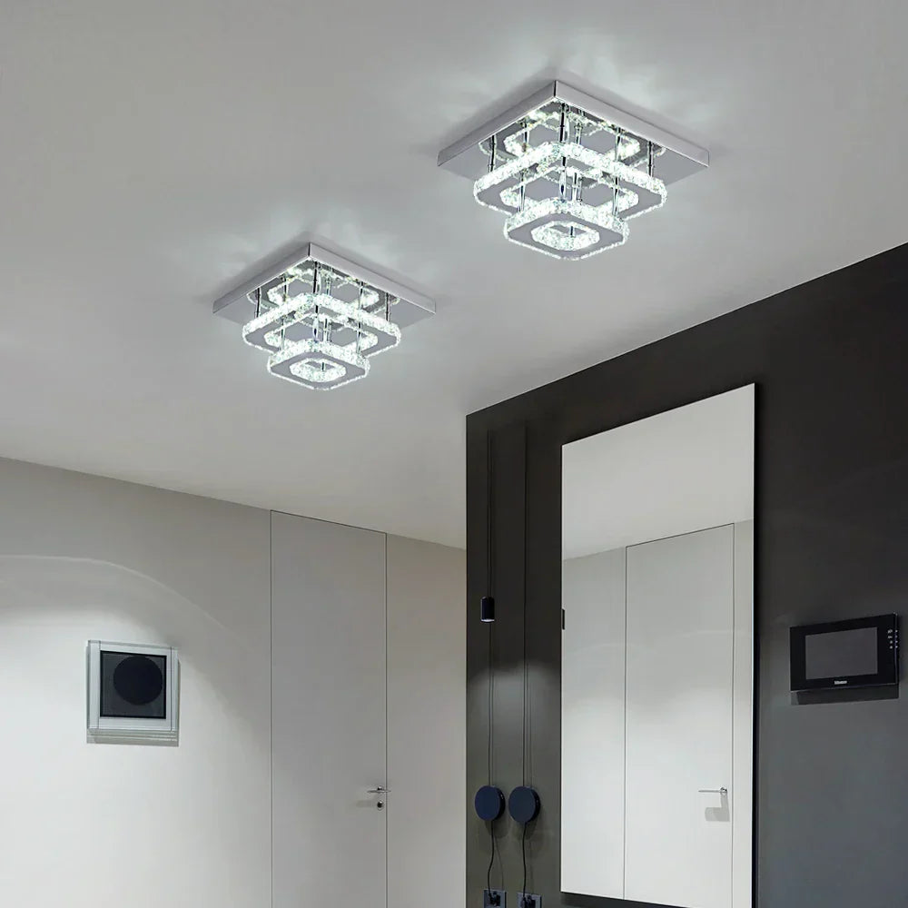DecorBites™ Crystal LED Ceiling Chandelier Modern Lighting Fixture for Home Hotel Decor