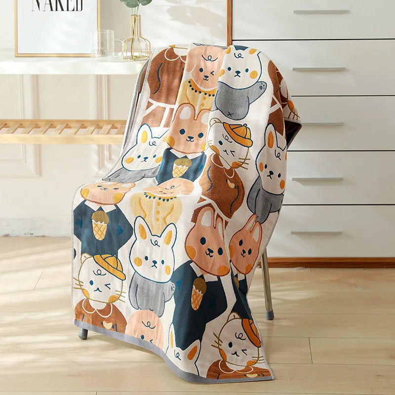 DecorBites™ Cotton Gauze Bath Towel -different styles