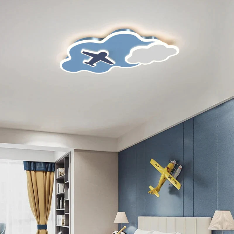 مصباح سقف DecorBites™ Kids Space Theme - بتصميم رائد فضاء وطائرة لغرفة النوم
