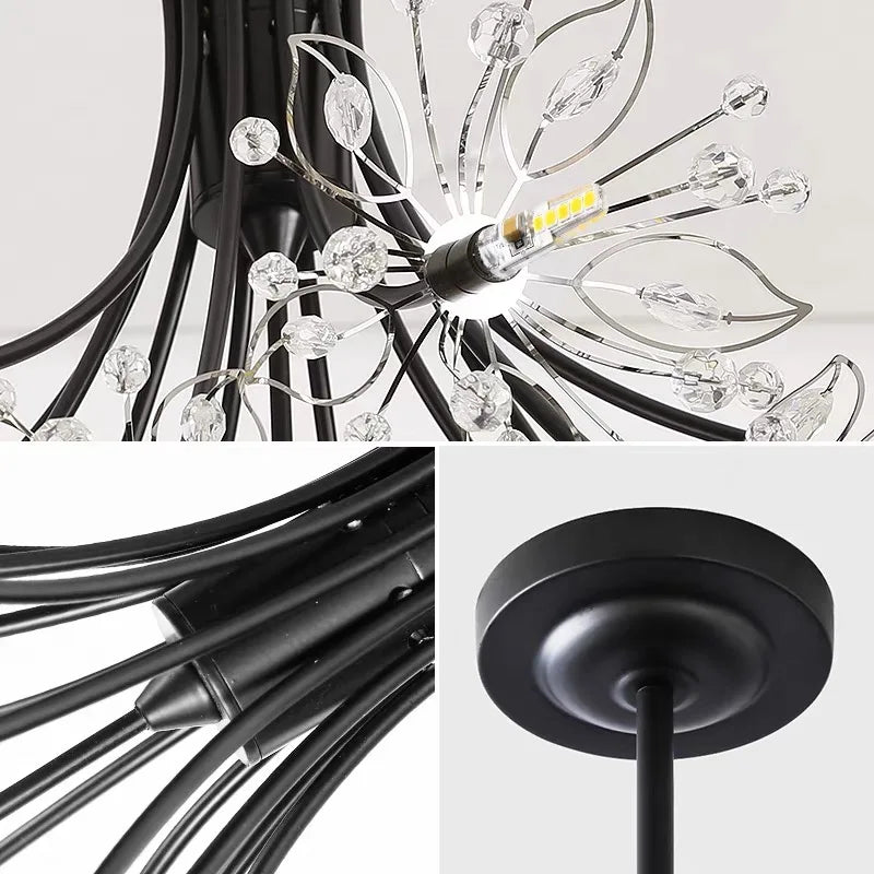 DecorBites™ ثريا ضوء LED على شكل زهرة الهندباء لغرفة المعيشة وغرفة النوم والمطعم بتصميم باقة