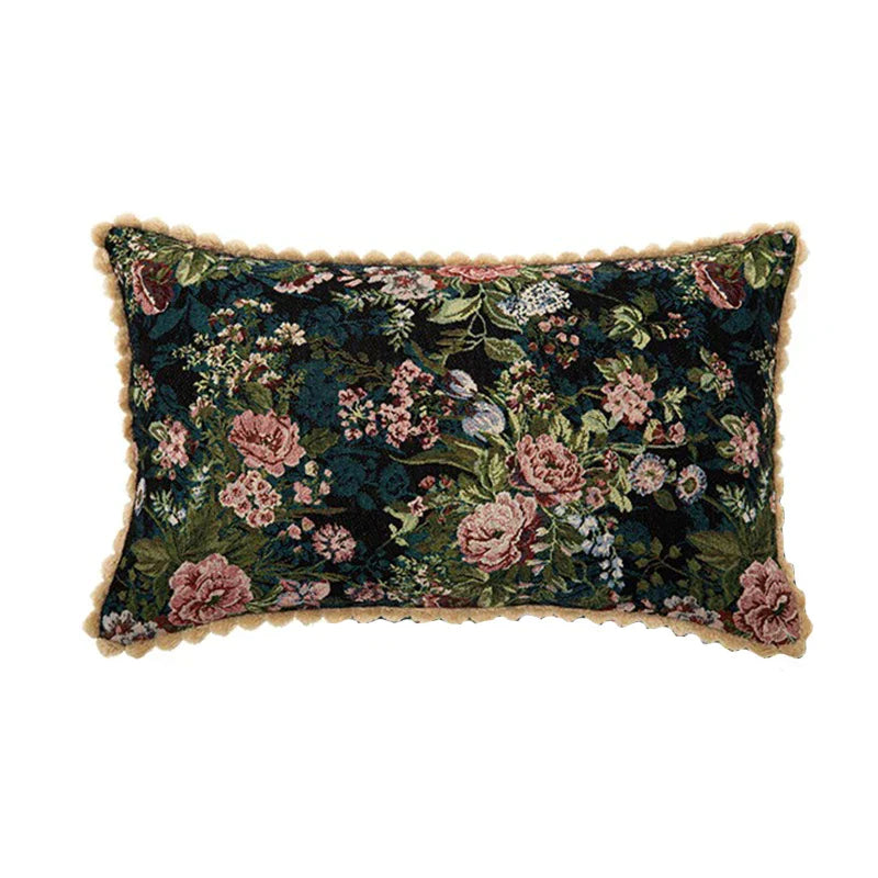 DecorBites™ Jacquard Farmhouse Decor Pillow Case 45x45cm European Retro Style Floral Evening
