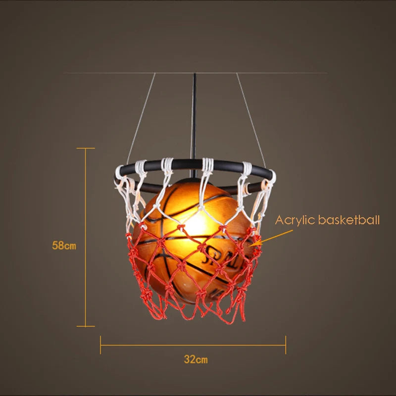 DecorBites™ مصباح معلق بتصميم كرة السلة للمنزل، ديكور للمقهى، المتجر، غرفة المعيشة، غرفة النوم، المطبخ