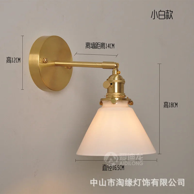أضواء جدارية نحاسية يابانية DecorBites™ مصباح جداري LED حديث لغرفة النوم والسلالم والمرآة