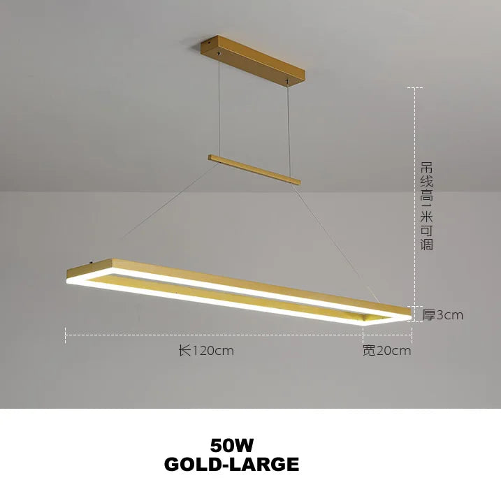 DecorBites™ Gold Aluminum LED Chandelier Acrylic Deco Design for Bedroom Kitchen Island