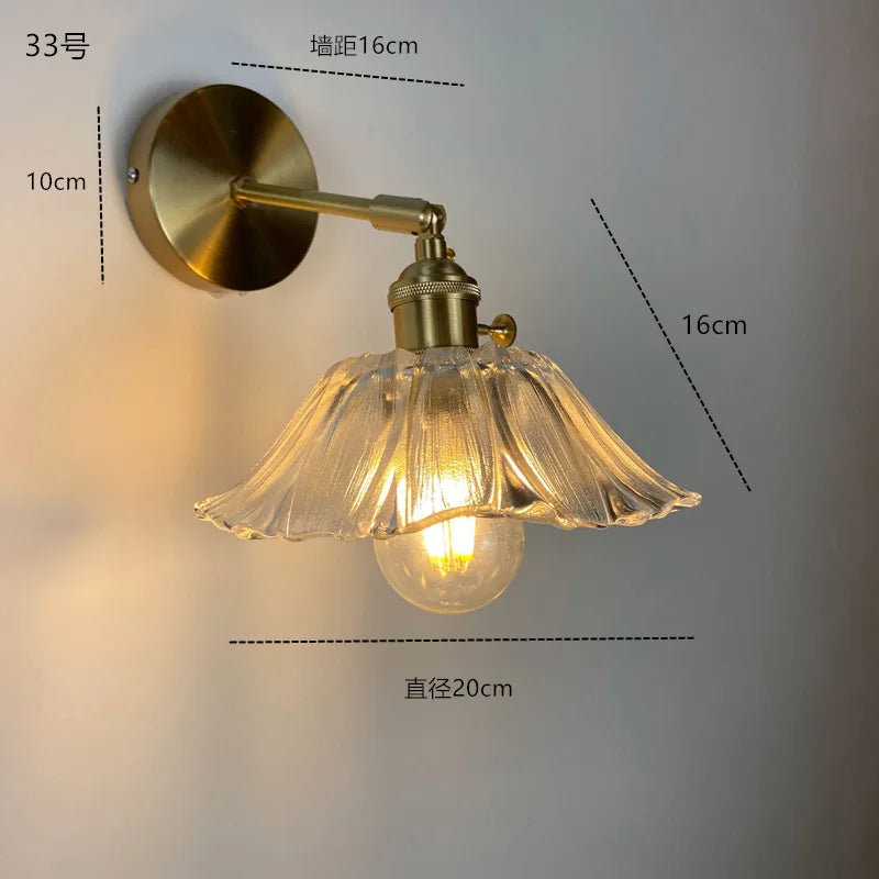 DecorBites™ Clear Glass LED Wall Sconce | Modern Copper Bathroom Mirror Stair Light