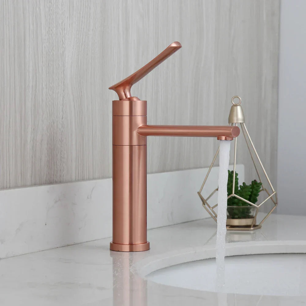 DecorBites™ LED Waterfall Basin Faucet White & Black Mixer Tap Deck Mount Solid Brass