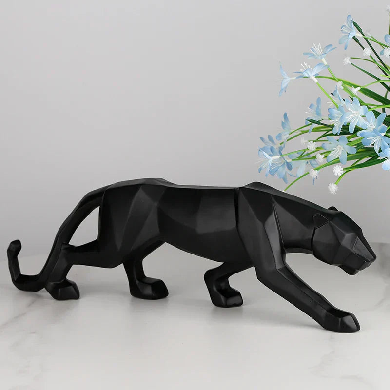 DecorBites™ Black Panther Resin Geometric Statue Decor Ornament