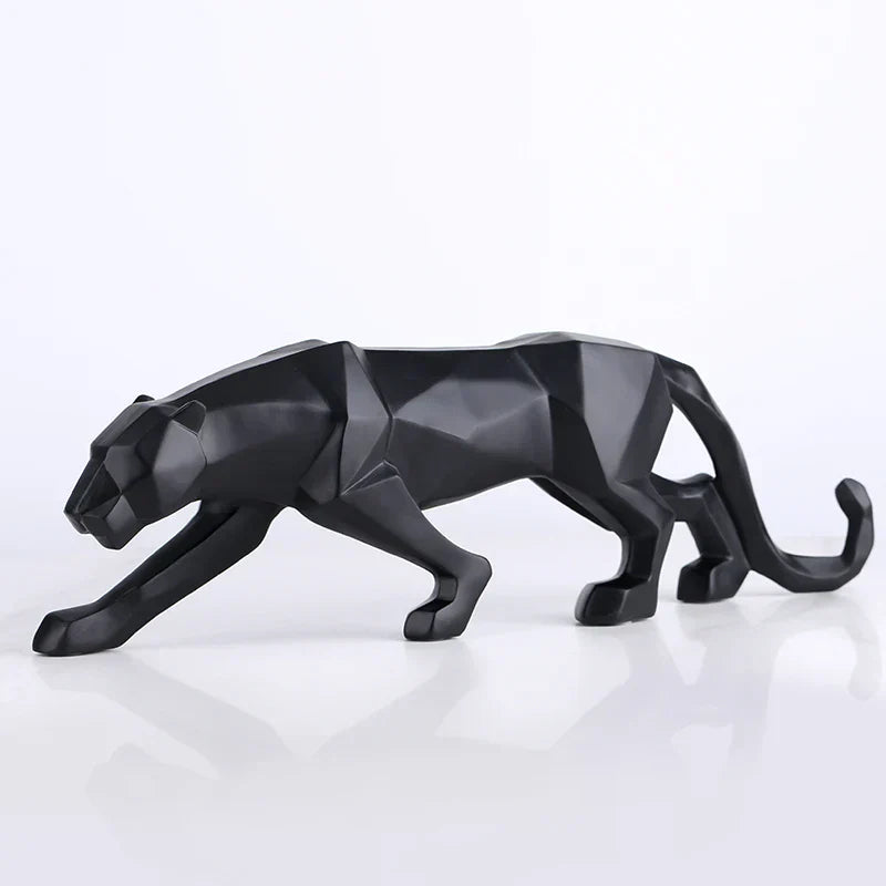 DecorBites™ Black Panther Resin Geometric Statue Decor Ornament