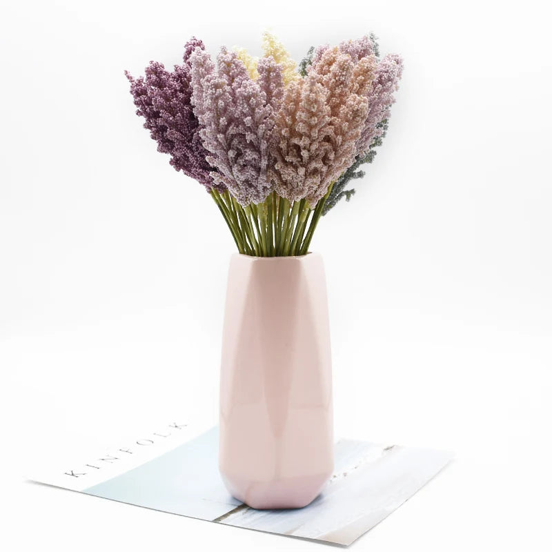 DecorBites™ زهور لافندر صناعية لتزيين المنزل، حفلات الزفاف، الكريسماس، والمزهريات المصنوعة يدويًا