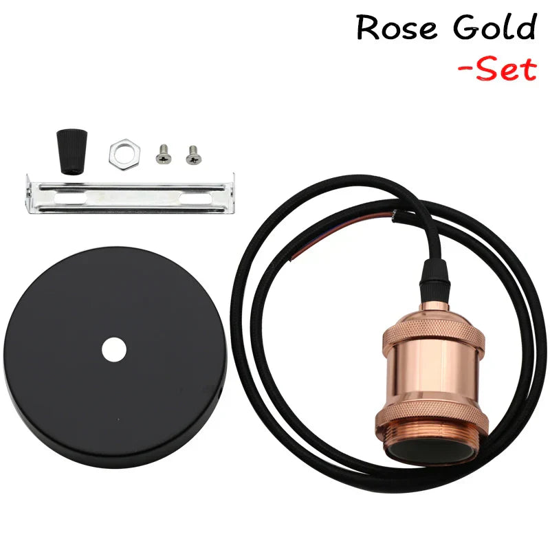 مصباح سقف معلق صناعي من ديكور بايتس™ E27 90-265V بحامل لمبة إديسون لديكور المنزل بتصميم لوفت