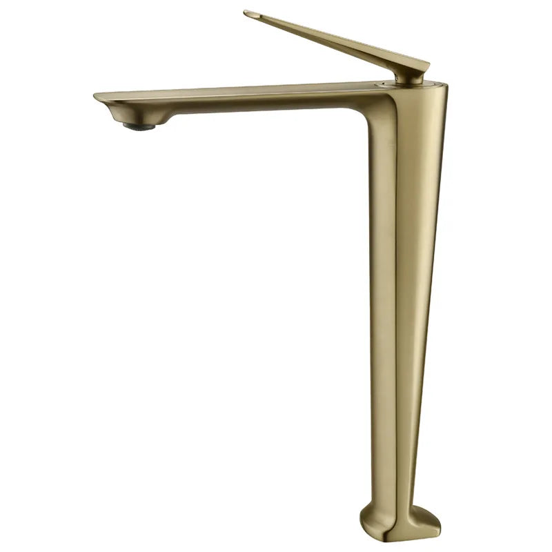 DecorBites™ Brushed Gold Basin Faucet - Hot/Cold Sink Tap - Deck Mount Mixer