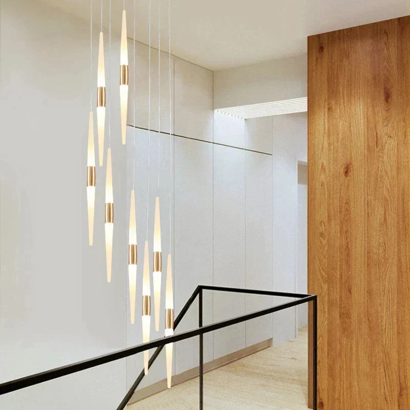 ثريا LED من DecorBites™: إضاءة سقف مذهلة لغرفة المعيشة وغرفة النوم والمطبخ، تصميم معلّق طويل