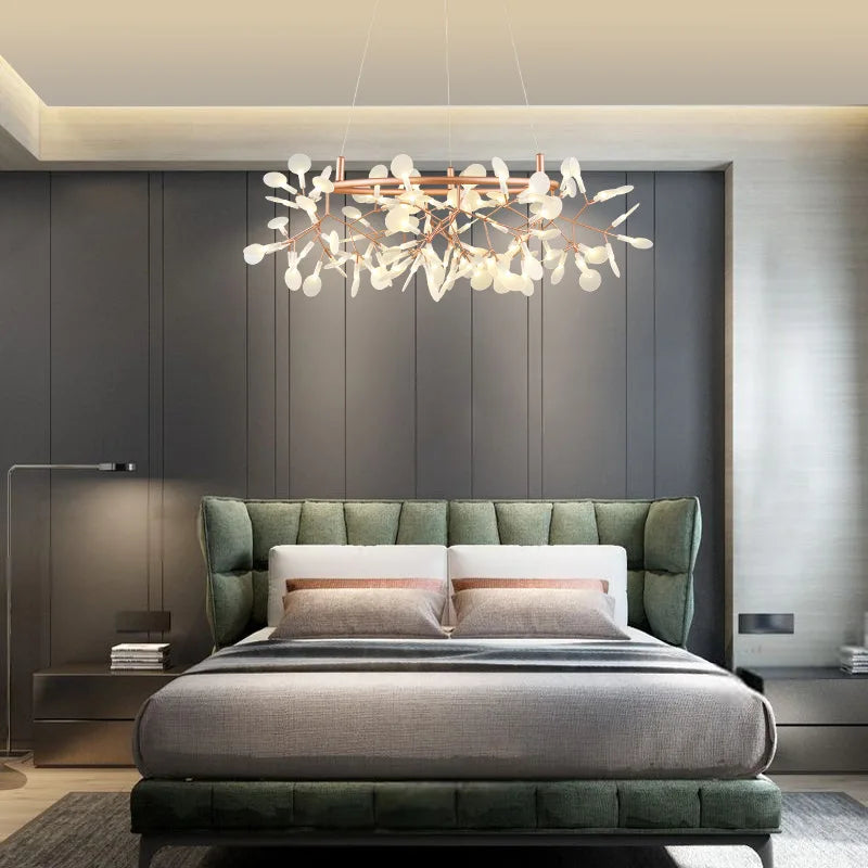 Nordic Firefly Branch Pendant Light in Rose Gold or Black