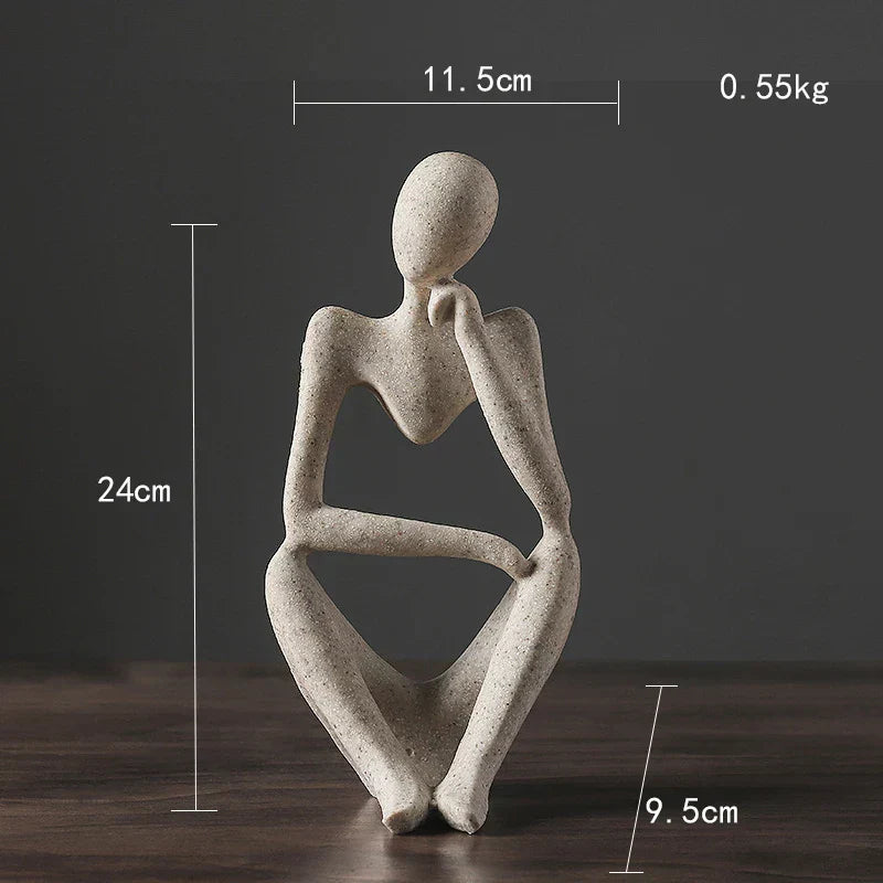 DecorBites™ Abstract Thinker Woman Figurine Resin Sculpture Modern Art Decor Craft Ornament