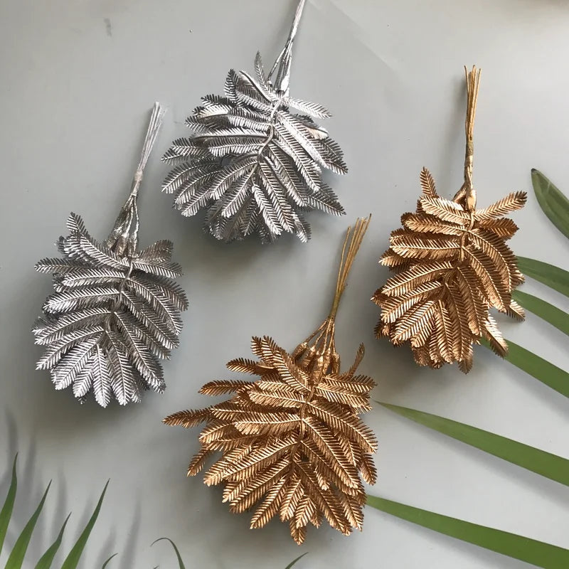 DecorBites™ Artificial Eucalyptus Leaf Bunch for Home Christmas Wedding Decor - 6-Pack
