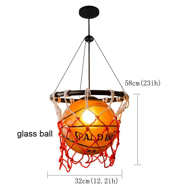DecorBites™ Basketball Style Pendant Light for Kids' Room and Cafe
