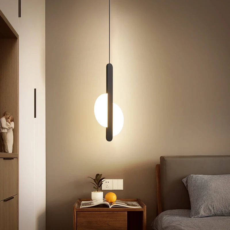 Nordic Minimalist Metal Bedside Pendant Light