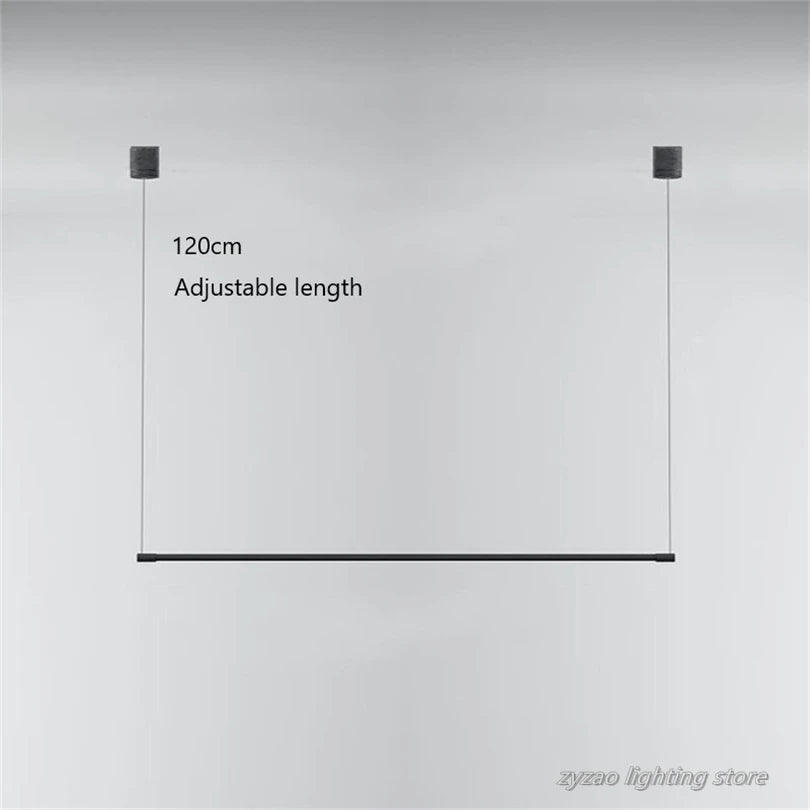 Black Linear Metal LED Pendant Light