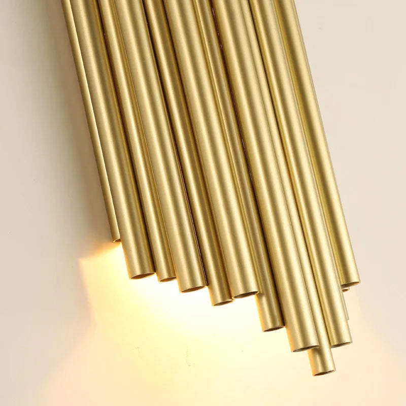 وحدة إضاءة جدارية أنبوبية LED ذهبية DecorBites™ لغرفة المعيشة وغرفة الطعام وتزيين الدرج