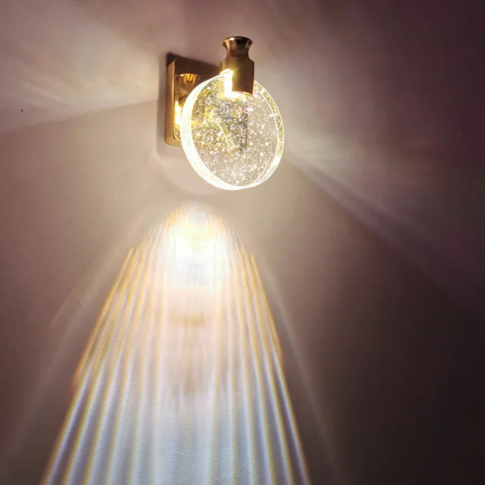 DecorBites™ Crystal Wall Lamp: Modern Bedside Sconce for Bedroom, Living, Dining, Makeup