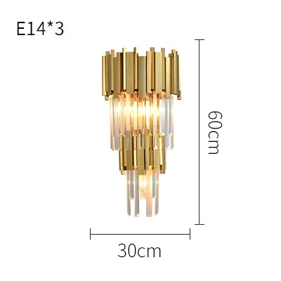 DecorBites™ Crystal Clear LED Wall Sconce Chrome Silver Gold Wall Light for Bedroom