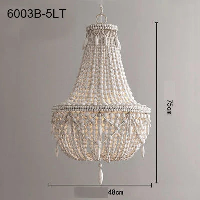 DecorBites™ French Country Wood Bead Chandelier: 3/5 Lights Princess Decorative Hanging Fixture