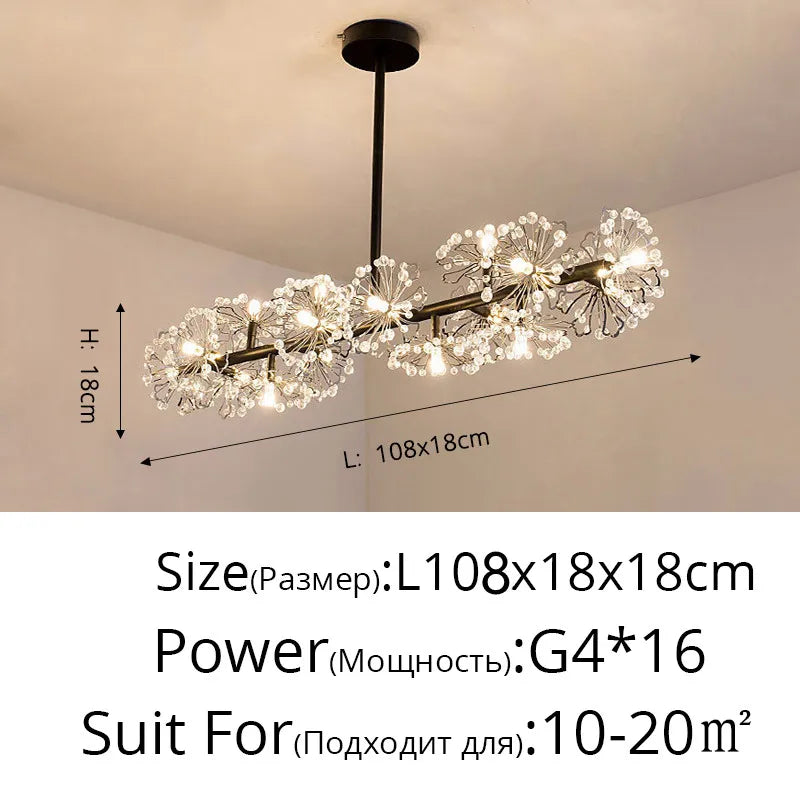 DecorBites™ ثريا ضوء LED على شكل زهرة الهندباء لغرفة المعيشة وغرفة النوم والمطعم بتصميم باقة