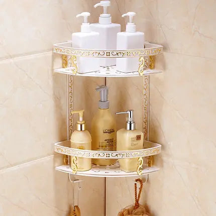 DecorBites™ Bathroom Accessories Set: Shelf, Towel Rack, Paper Holder, Toilet Brush Holder, Towel Hanger, Hooks