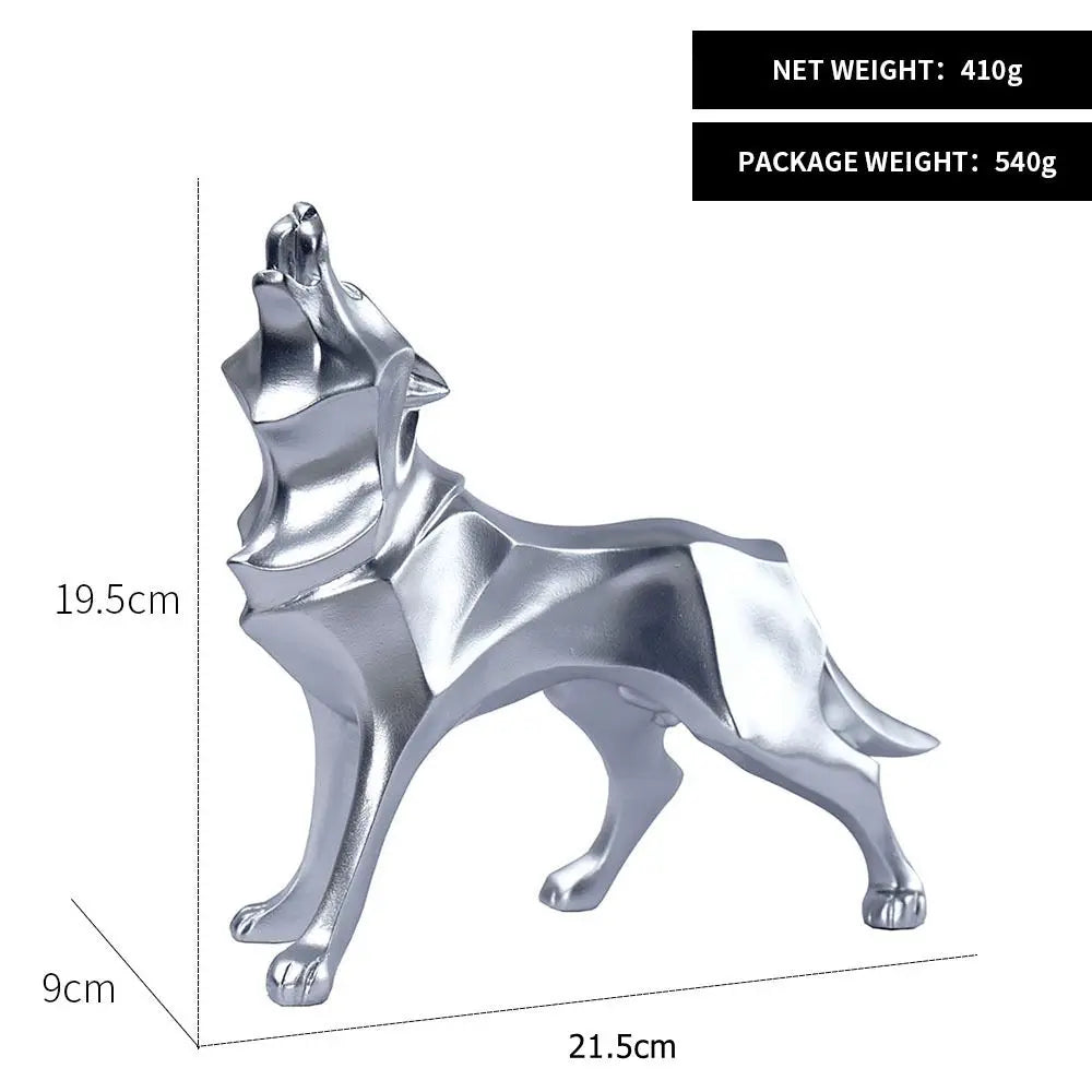 DecorBites™ Geometric Wolf Statue Resin Abstract Animal Figurine Home Office Decor Sculpture