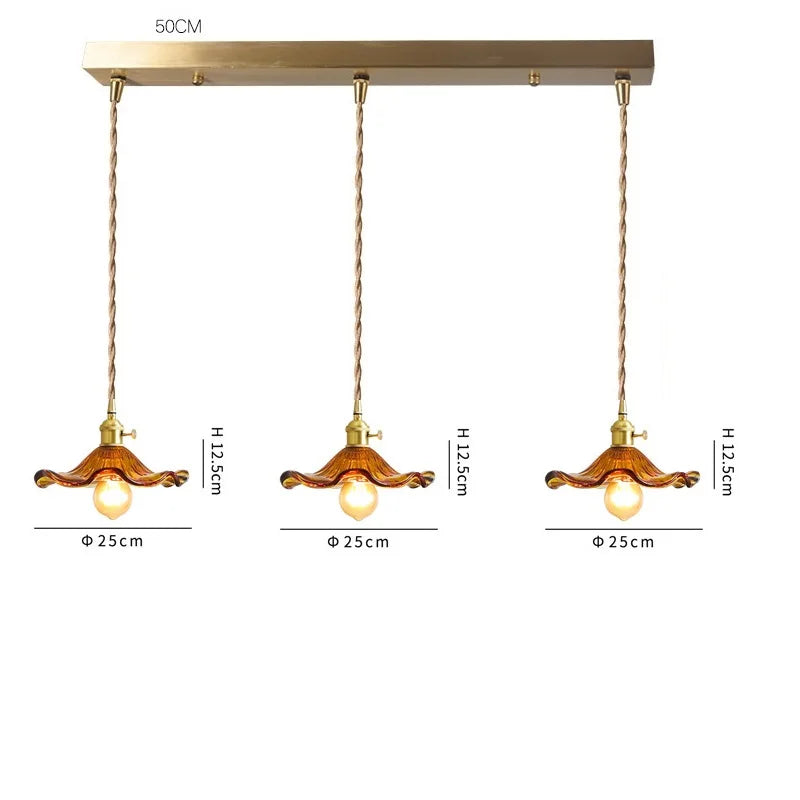 مصباح معلق DecorBites™ الزجاجي الأخضر: مصباح LED متدلي عصري لغرفة المعيشة والطعام